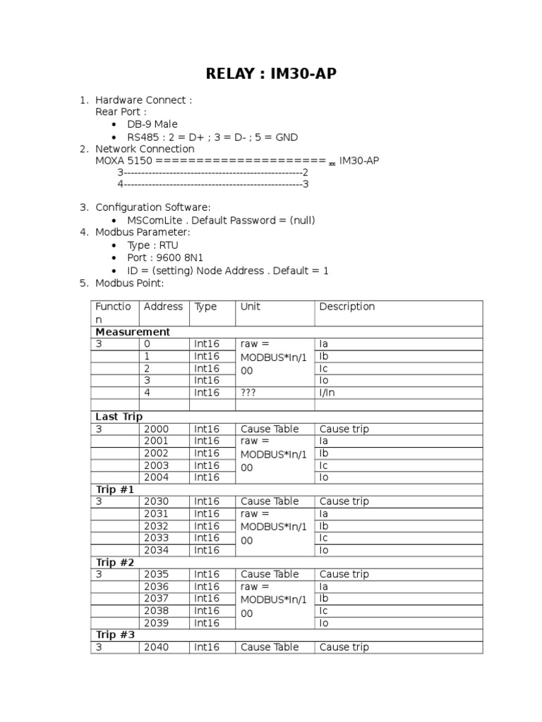 IM30-AP Modbus Connection Guide | PDF | Computers