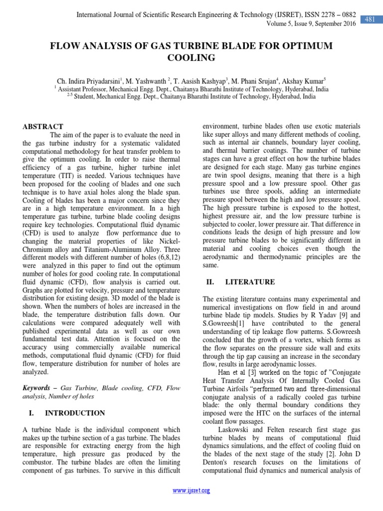 Gas Turbine Blade Cooling Optimization | PDF | Gas Turbine ...