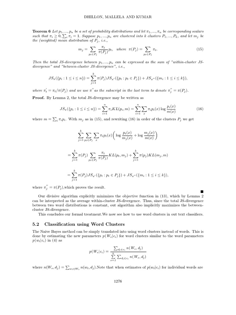 Statistical Clustering for NLP | PDF