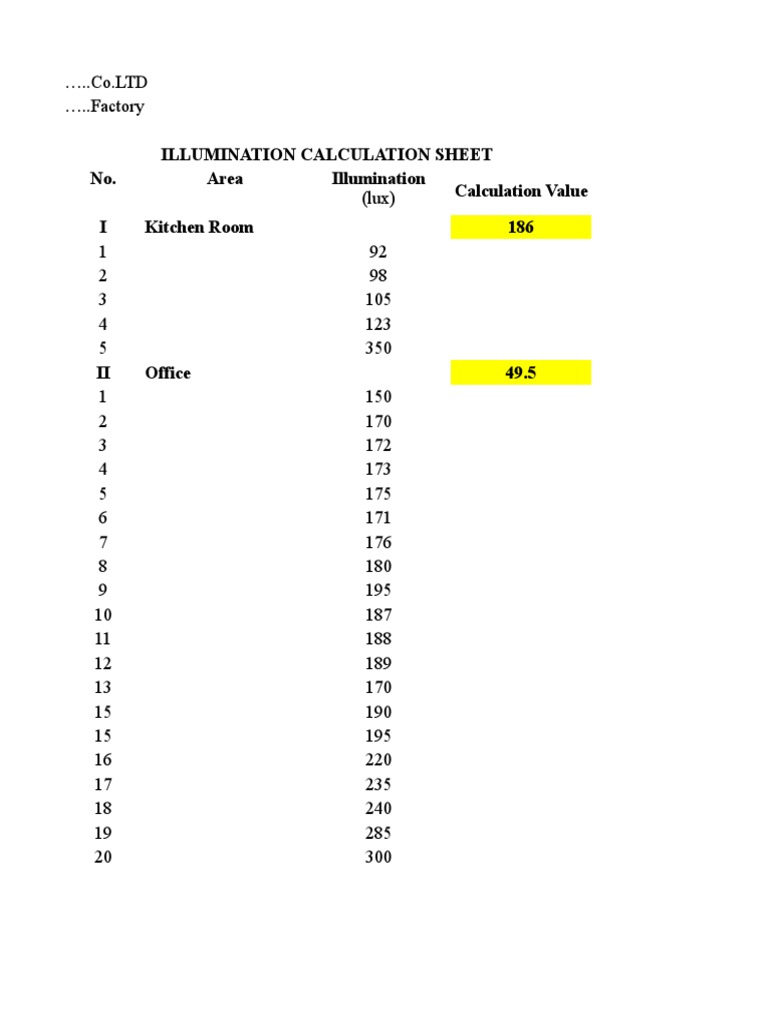 Illumination Calculation Summary | PDF | Psychophysics | Light