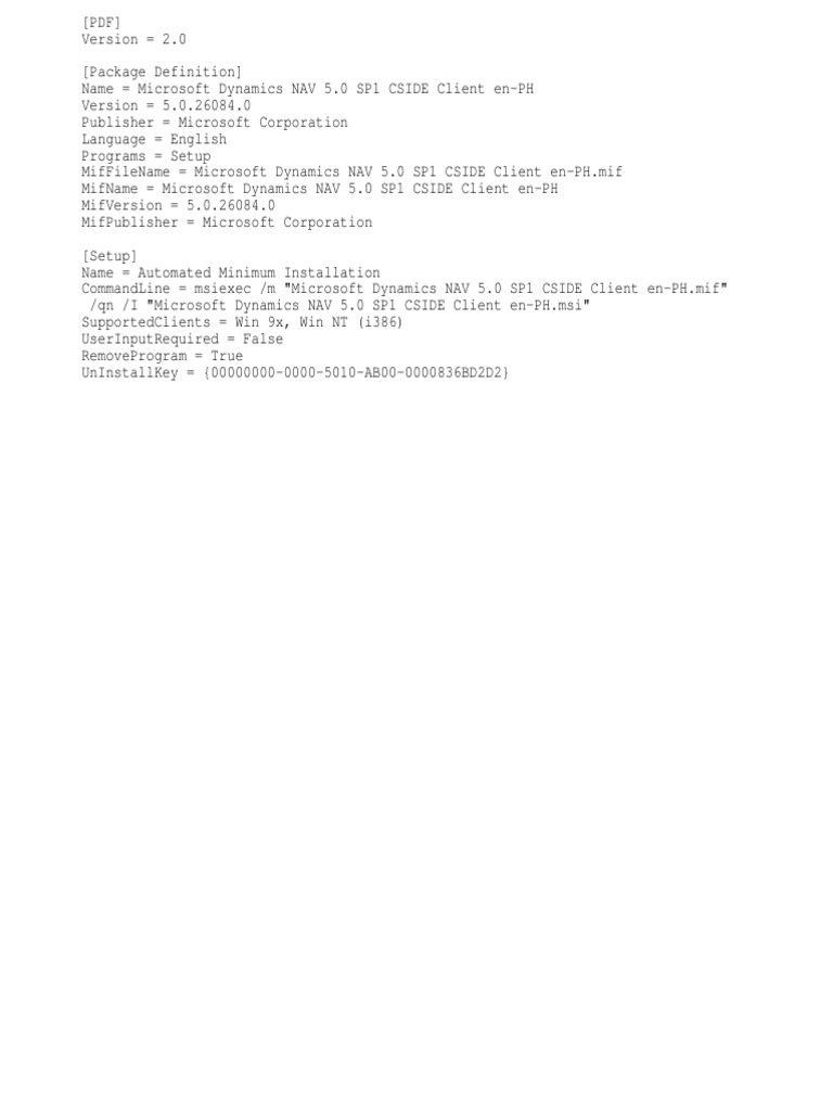 Microsoft Dynamics NAV 5.0 SP1 CSIDE Client en-PH PDF | PDF | Microsoft ...