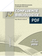 Confluenţe Bibliologice, Nr. 3-4, 2015