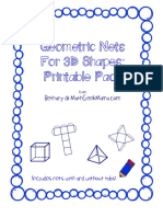 Geometric Nets For 3D Shapes: Printable Pack: Includes Nets With and Without Tabs!