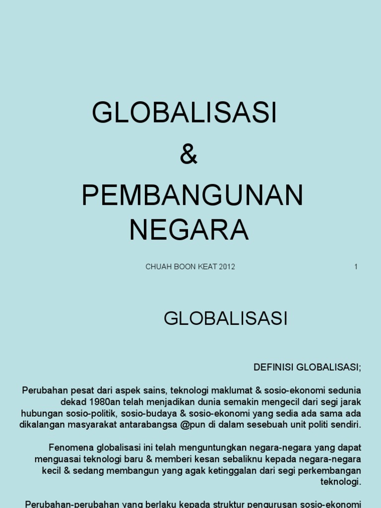 Cabaran Globalisasi Pembangunan Pdf