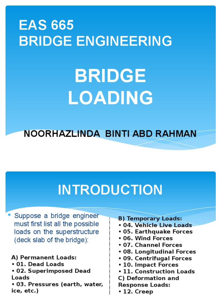 Bridge Loading Principles and Types | PDF | Thermal Expansion ...