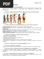 1º Testes - Paleolítico e Neolítico