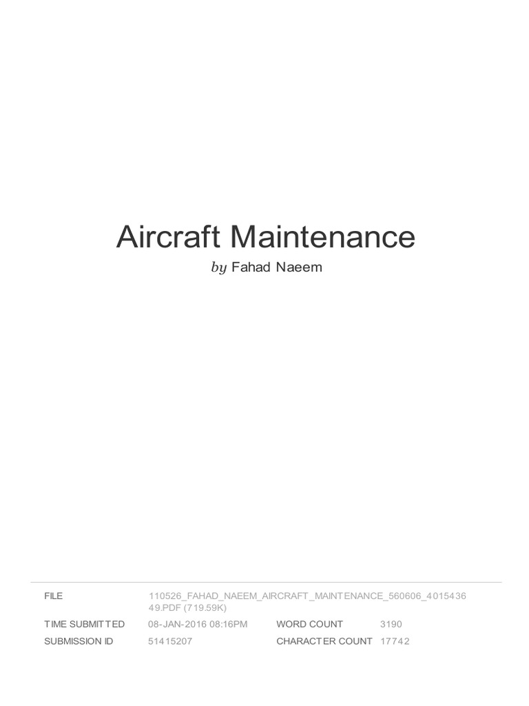 thesis about aircraft maintenance