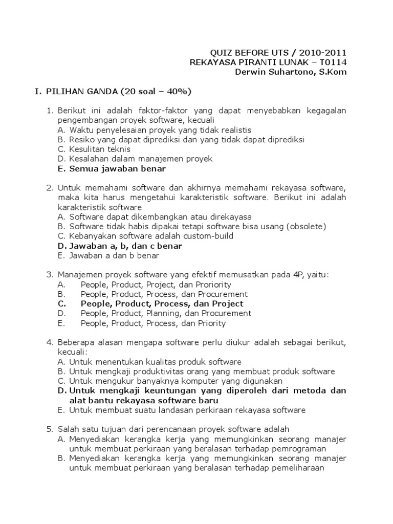 Contoh Soal Dan Jawaban Manajemen Proyek Berbagi Contoh Soal