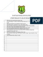 Format Daftar Indikator Klinis