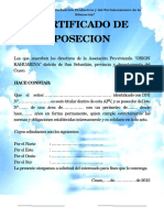 Certificado de Posicion Modelo