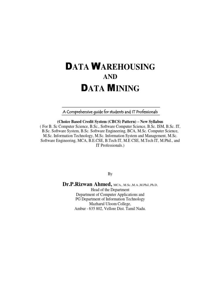 Data Warehousing and Mining Guide | PDF | Cluster Analysis | Data Warehouse