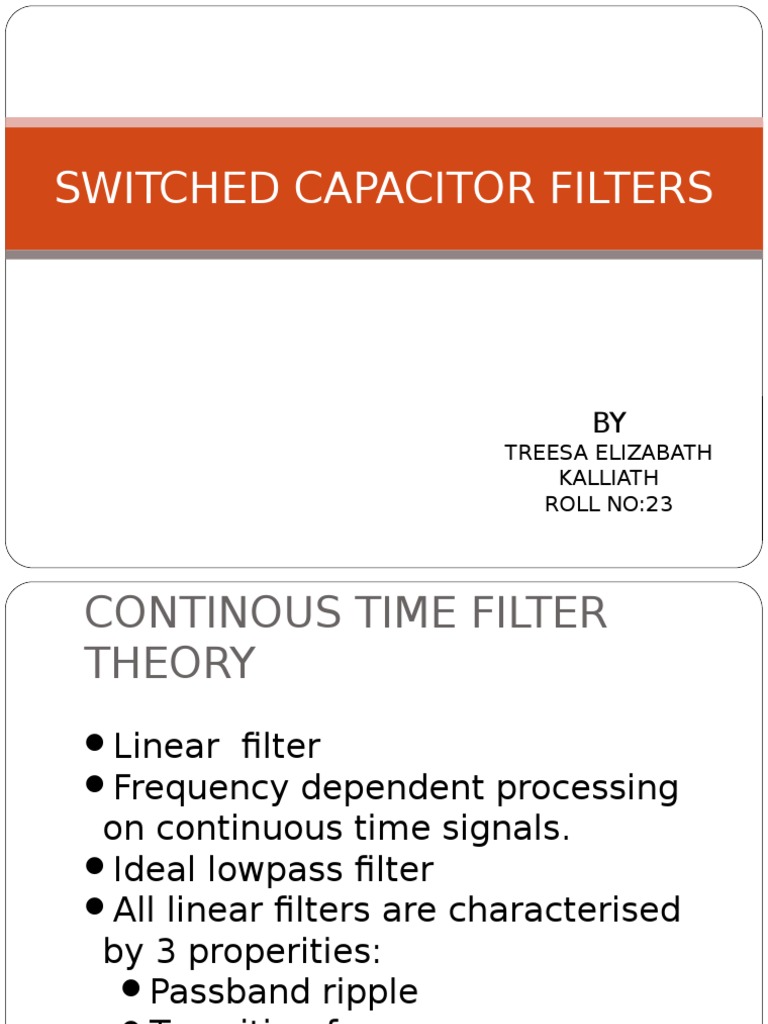 Switched Capacitor Filters Explained | PDF | Technology & Engineering