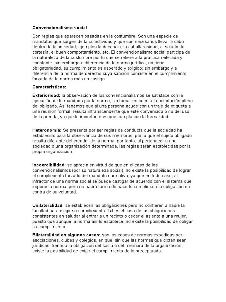 Convencionalismo Social DERECHO Norma (social) Sociedad