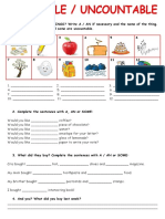 Countable Uncountable Nouns