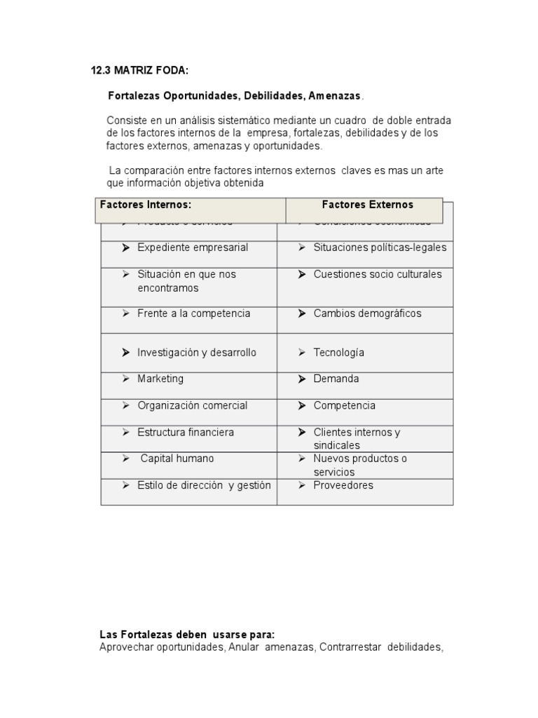 Análisis FODA para Estrategias Empresariales | PDF | Análisis FODA ...
