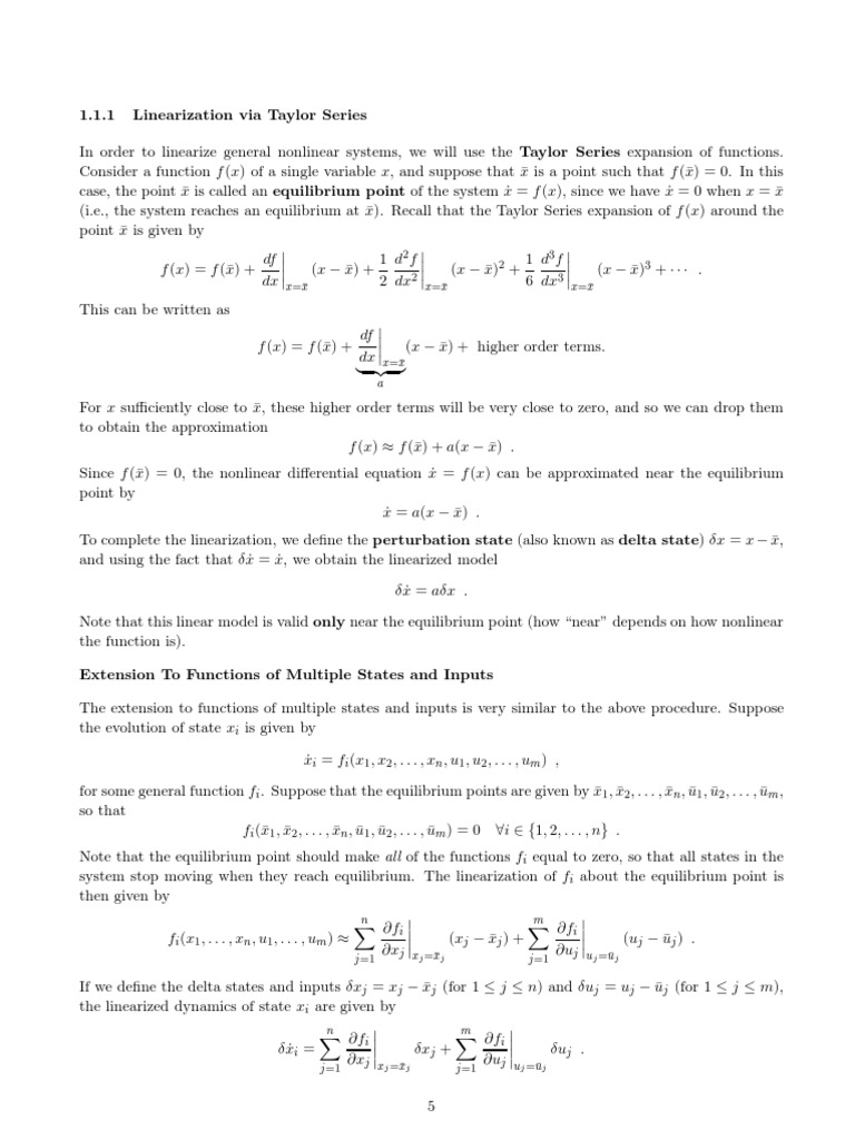 Linearization of Nonlinear Systems | PDF | Theoretical Physics ...