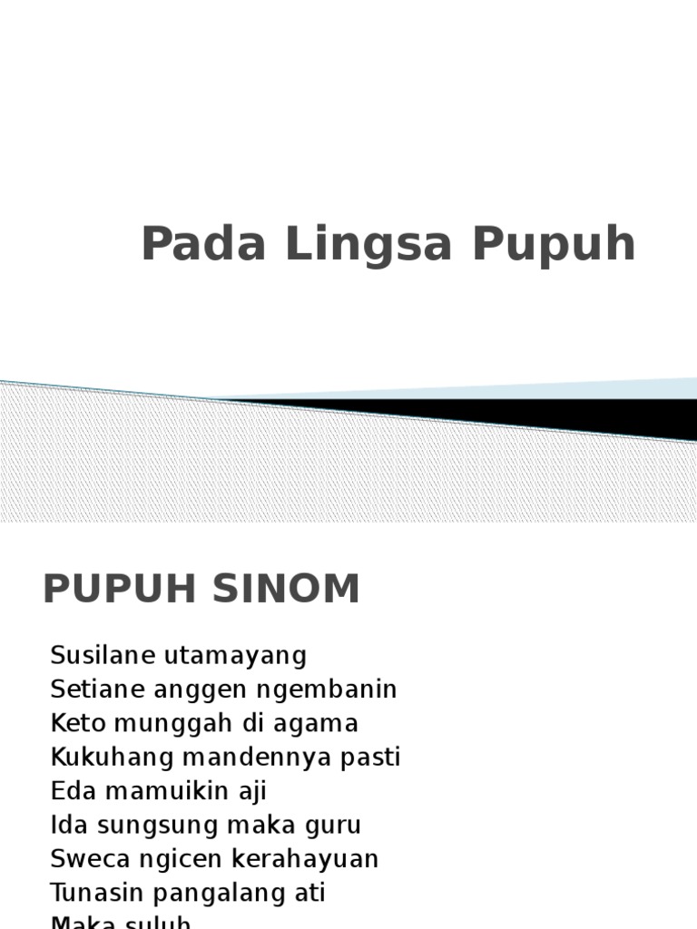 Pada Lingsa Pupuh