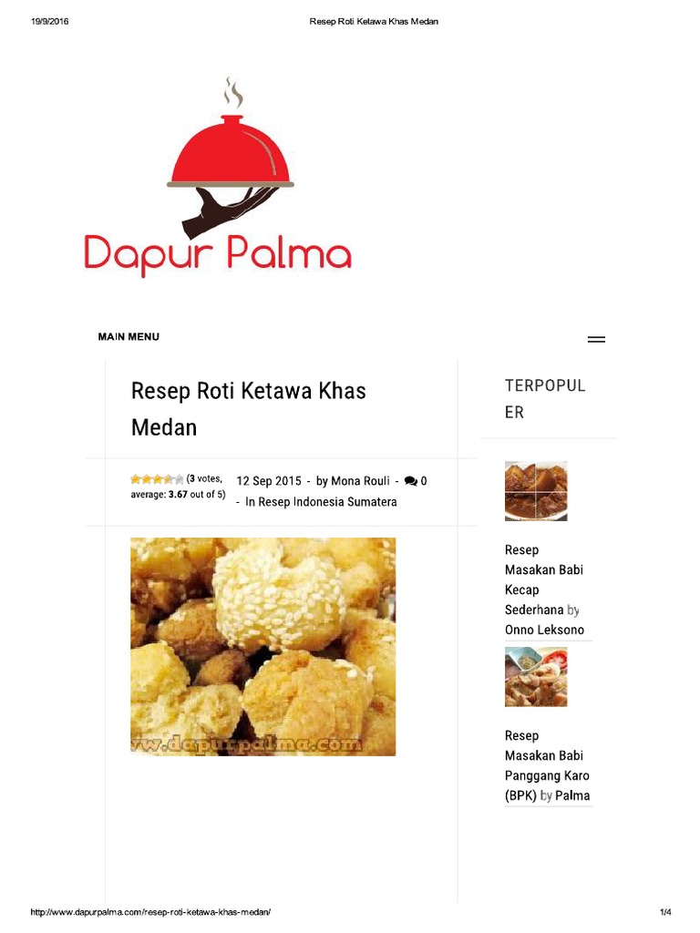 Resep Roti Ketawa Khas Medan | PDF