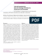 (AR) Capacidad de Predicción Del Inventario de Temperamento y Carácter de Cloninger (TCI-R) en La Evolución de Los Trastornos Por Uso de Alcohol (2016)