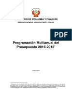 Presupuesto Multianual 2016 2018