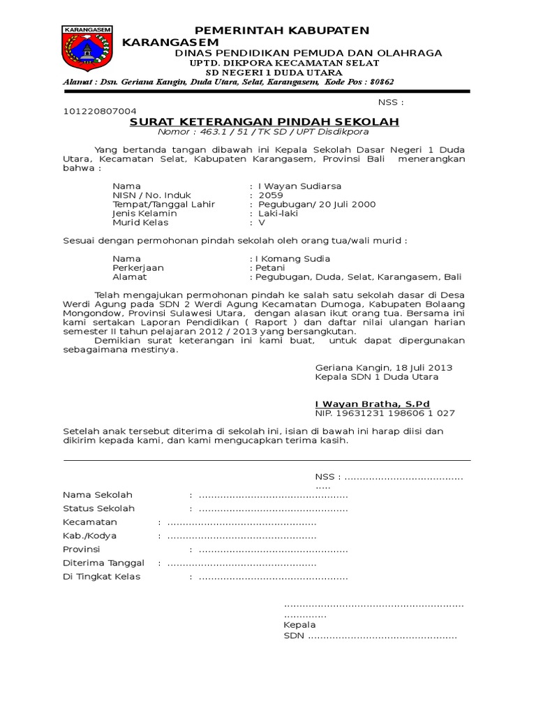 Surat Mutasi Guru