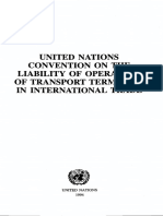 UN Convention on the Liability of Operators of Operations Tpt Terminals in Trade