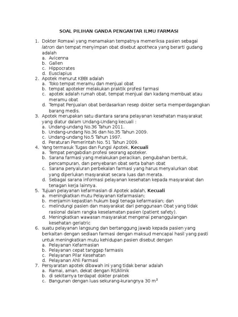 Soal Pengetahuan Umum Pilihan Ganda Kondiskorabat