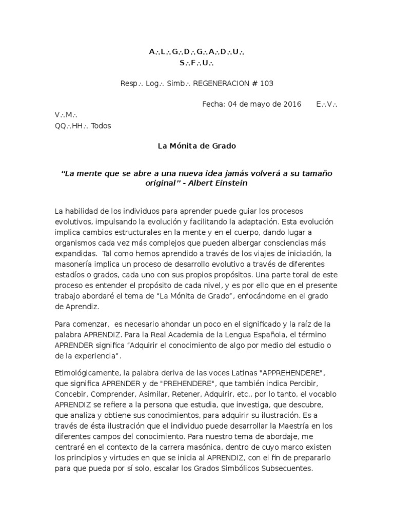 20160504 La Mónita de Grado PDF Verdad Realidad