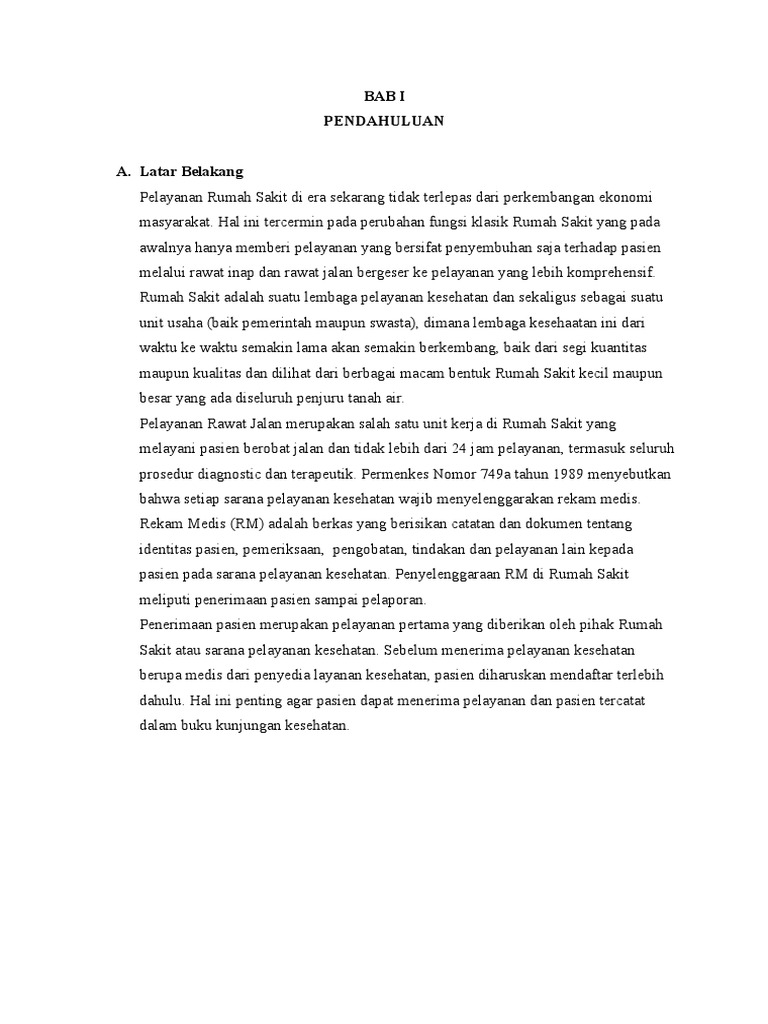 Latar Belakang Kebijakan Rawat Jalan