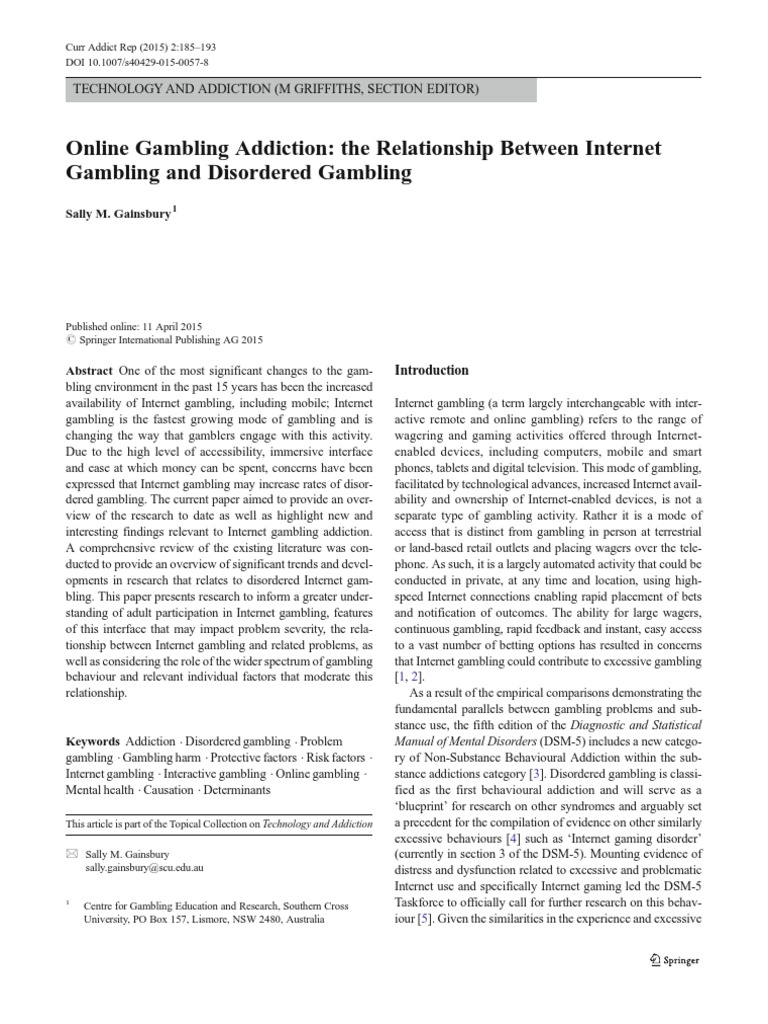 Online Gambling Mental Health