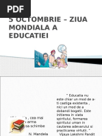 5 Octombrie - Ziua Mondiala A Educatiei