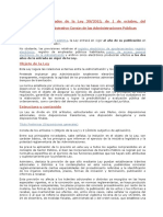 Contenido y Novedades de La Ley 39 - 2015, de 1 de Octubre, Del Procedimiento Administrativo Común de Las Administraciones Públicas