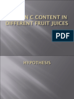 Vitamin C Content in Fruit Juices