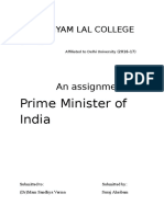 Prime Minister of India: An Assignment On