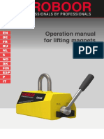 Operation Manual For Lifting Magnets: EN DE FR RU NL S NO DK FIN ESP P IT