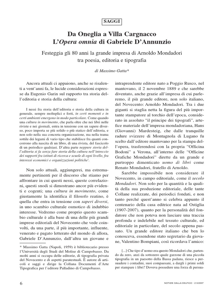 L'Opera Omnia Di Gabriele D'annunzio | PDF, image size:768x1024