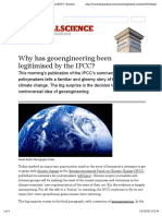 IPCC Legitimises Controversial Geoengineering Idea