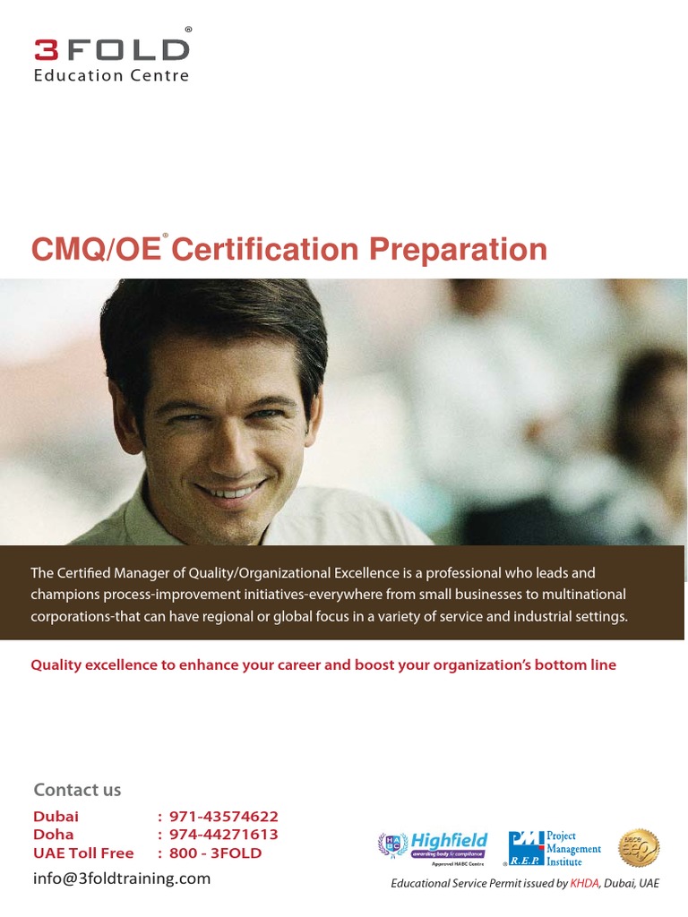 CMQ Exam Preparation 3FOLD V1 | PDF | Six Sigma | Test (Assessment)
