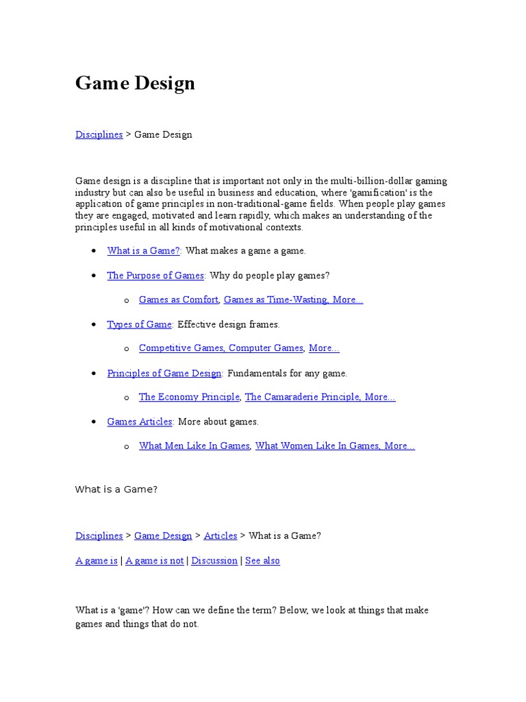 Game Design | PDF | Game Design | Learning