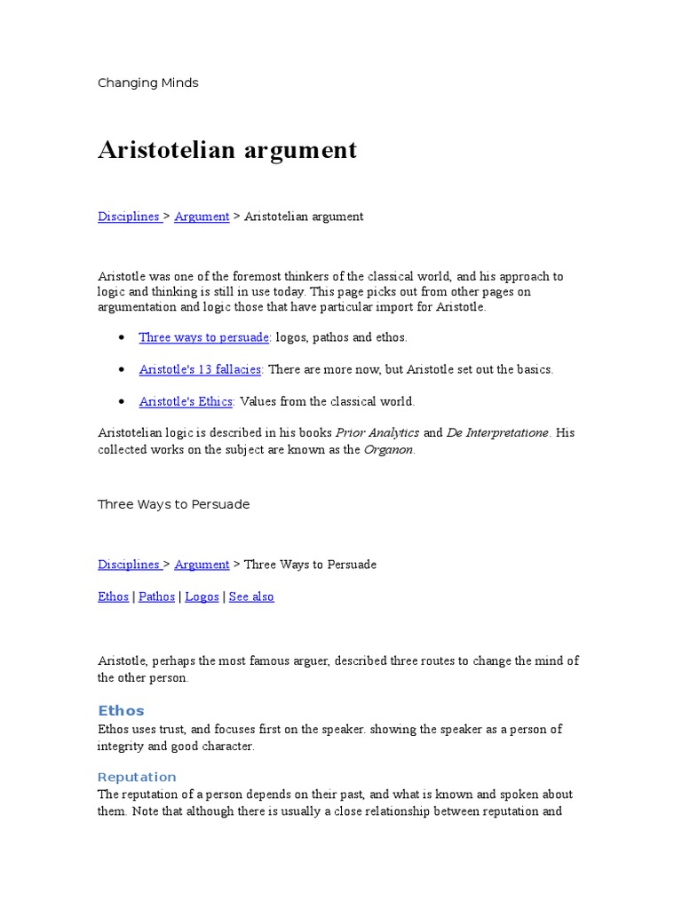 Aristotelian Argument PDF Logical Consequence Argument