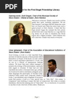 Download Opening of the Fred Segal Friendship Library by Wahat al-Salam - Neve Shalom SN32730090 doc pdf