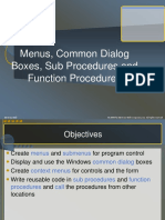 Menus, Common Dialog Boxes, Sub Procedures and Function Procedures