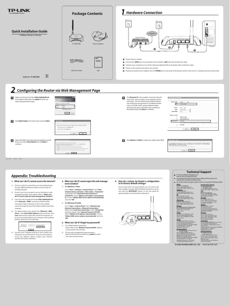 Hardware Connection: Package Contents | PDF | Router (Computing ...