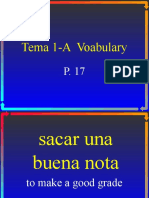 Spanish II Vocabulary 1-A