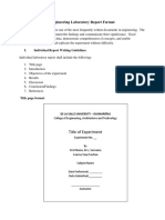 Laboratory Report Format and Grading Rubric