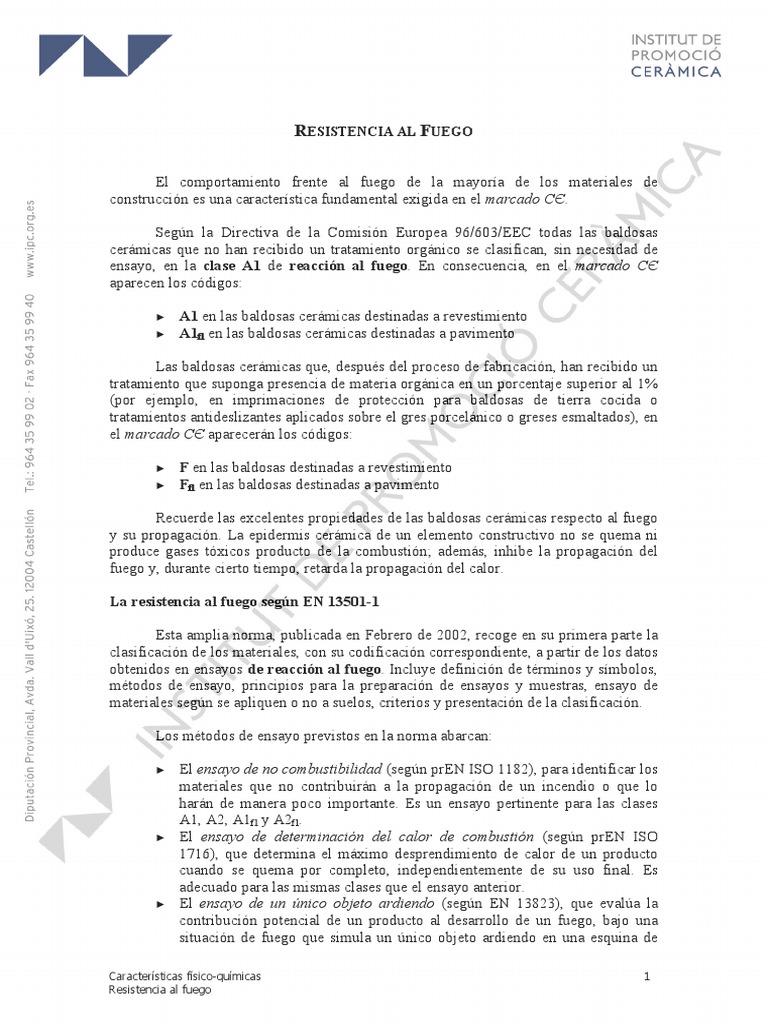 Resistencia Al Fuego PDF PDF
