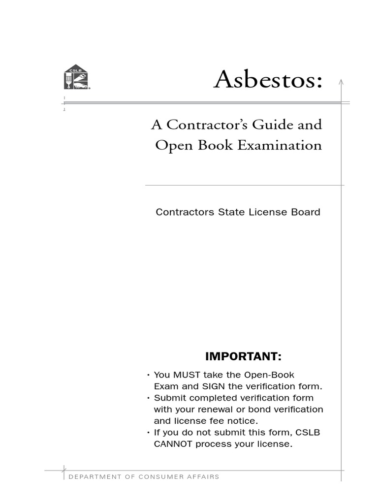 Asbestos: A Contractor's Guide to Handling, Identification and Health ...