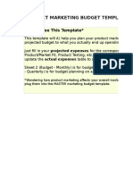2) Product Marketing Budget Template