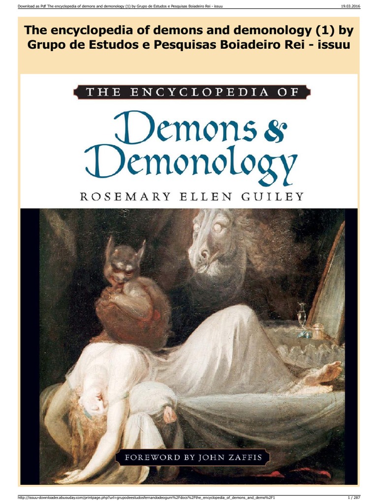 Download as PDF the Encyclopedia of Demons and Demonology