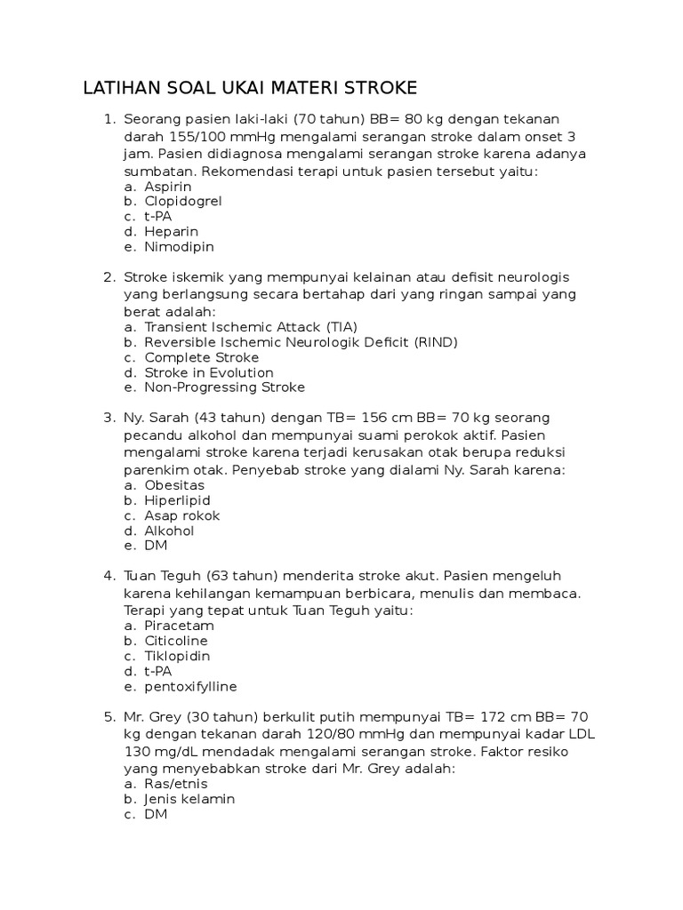 Latihan Soal Ukai Materi Stroke